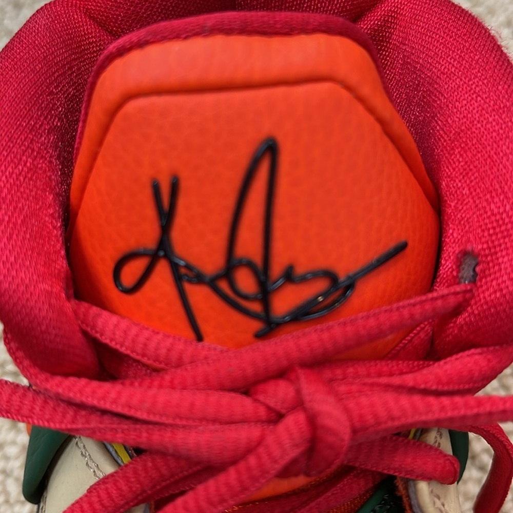 Nike Kyrie Infinity Green Safety Orange Sesame basketball high top sneakers - Picture 8 of 9